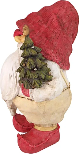 Vista 5 de Design Toscano Iluminando el camino de Papá Noel Whitey la estatua de gnomo navideño