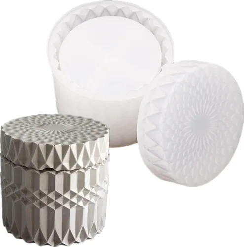 Vista 10 de Molde de Silicona para Florero de Flores Secas, Maceta de Concreto, Plantas Suculentas, Molde de Cemento Yeso Arcilla para Frasco de Vela/Contenedor