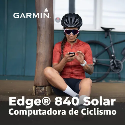 Vista 5 de Garmin Edge 840 Solar GPS Ciclismo Computadora, pantalla táctil, controles de botón, navegación avanzada con paquete E-Bank