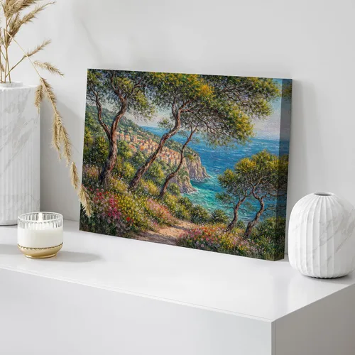 Vista 84 de wall26 Prado con álamos por Claude Monet - Arte moderno impresionista, arte en lienzo para el hogar, 12 x 18 pulgadas