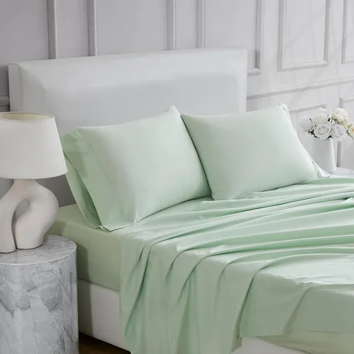 Vista 26 de Linen Closet Juego de sábanas tamaño individual – 100% algodón natural percal, juego de sábanas de cama individual de 3 piezas refrescante