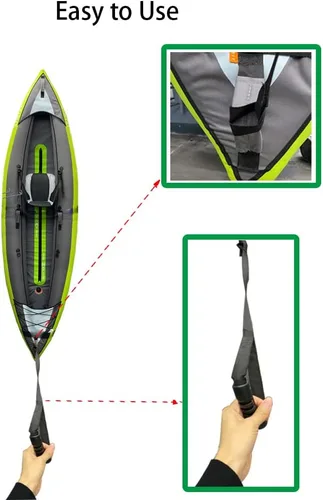 Vista 4 de Correa de asistencia de pie para kayak, asas de arrastre de canoa, cordón ajustable para tracción de SUP, kayak, ayuda de pie, accesorios