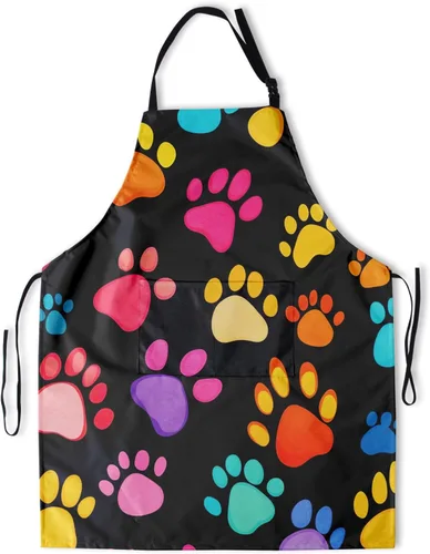 Vista 11 de Delantal con bolsillos, delantales para mujeres y hombres, delantal de cocina para cocinar, jardinería, servidor, camarera, pintura