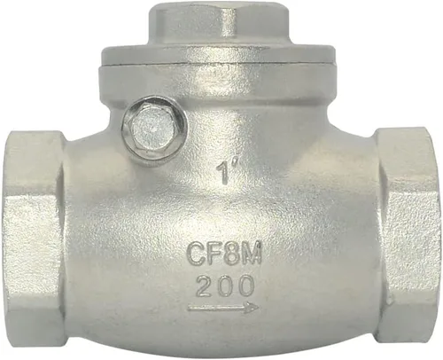 Vista 12 de 1/2" Válvula de retención de giro de acero inoxidable SS316, rosca hembra NPT x hembra, WOG 200 PSI PN16 CF8M
