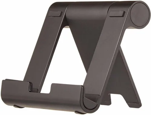 Vista 5 de Amazon Basics - Soporte portátil multiángulo para iPad, tableta, lector electrónico y teléfonos, color negro