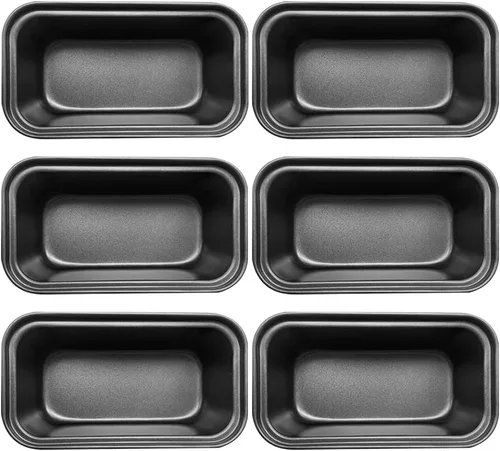 Vista 8 de Zddaoole Juego de 4 mini moldes para pan, 6 x 3.4 x 2 pulgadas, moldes pequeños para pan de plátano, moldes de acero inoxidable para pasteles