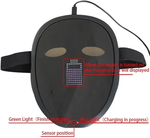 Vista 7 de Instawow Led Bluetooth App Mask