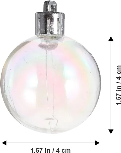 Vista 5 de Gadpiparty 12 adornos de bolas de Navidad iridiscentes, bolas de plástico blanco de 1.5 pulgadas, bolas de árbol de Navidad para bricolaje, fiesta