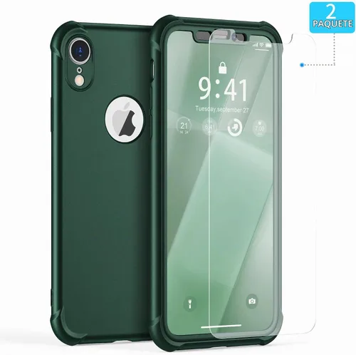 Vista 2 de ORETECH Funda para iPhone XR, con [2 x Protectores de Pantalla] [Prueba de Caídas de Grado Militar de 10 Pies] [Protección de Cámara] 360° A Prueba