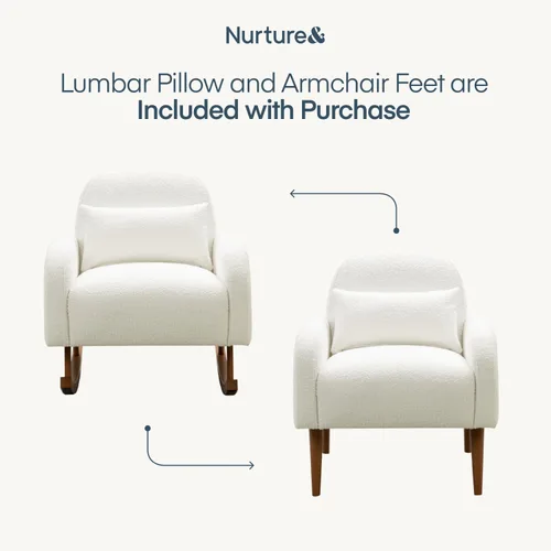 Vista 4 de Nurture& La mecedora - Smooth Rock para la máxima comodidad y relajación de la guardería, se transforma sin esfuerzo en un sillón moderno, ideal