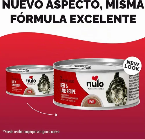 Vista 3 de Nulo Receta de Ternera y Cordero Paté - Comida húmeda enlatada para gatos, 5.5 onzas (paquete de 24)