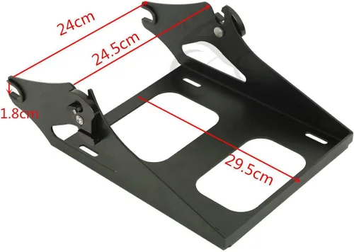Vista 9 de Respaldo de Maletero de Equipaje King Tour Negro Brillante con Placa de Rack de Montaje Compatible con Harley Modelos Touring 2014-2025 Road Glide