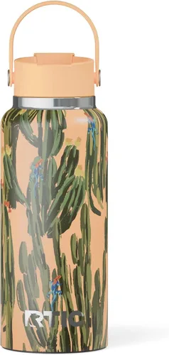 Vista 27 de RTIC - Botella de agua Outback de 32 oz (1 L), con revestimiento de cerámica, aislada, de acero inoxidable, doble pared con aislamiento al vacío
