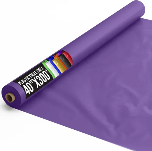 Vista 84 de Exquisito rollo de mantel de mesa de plástico aqua de Party Solids 4 piezas 40" X 300' Rollo de mantel de mesa de plástico - Rollos de mantel