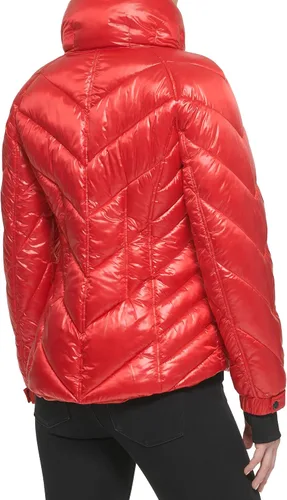 Vista 4 de GUESS Puños de tormenta acolchados para mujer, chaqueta de transición acolchada