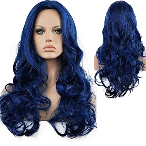 Vista 21 de Kaneles Peluca rizada de color rojo degradado, pelucas de cabello largo ondulado para mujer, pelucas de fibra sintética negra y roja para fiesta
