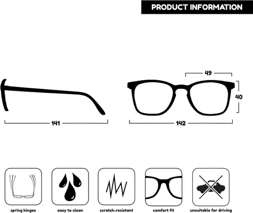 Vista 4 de OPULIZE BEX-ICE Reading glasses for Women Men,Scratch Resistant Rectangular frame with Spring Hinges (R61-R64)