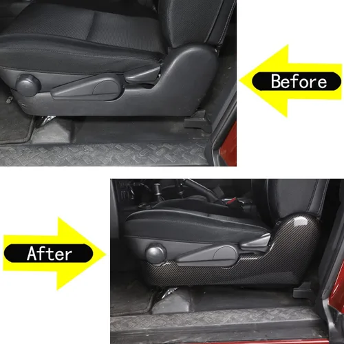 Vista 2 de Cubierta de panel de decoración lateral de asiento de automóvil para Toyota FJ Cruiser 2007-2022, accesorios de panel de ajuste de asiento de fibra