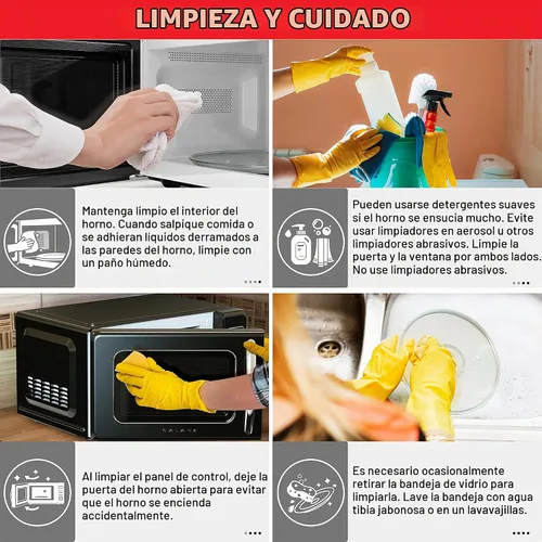 Vista 8 de Galanz GLCMKZ11BKR10 - Horno microondas retro de encimera, con funciones de cocción y recalentamiento automáticos, descongelación, inicio rápido