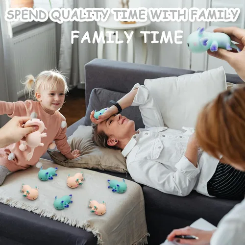 Vista 7 de ZTATU Axolotl Squishy Fidget Toys Bolas de estrés para adultos (2 piezas) juguetes sensoriales para niños, recuerdos de fiesta para niños, regalos