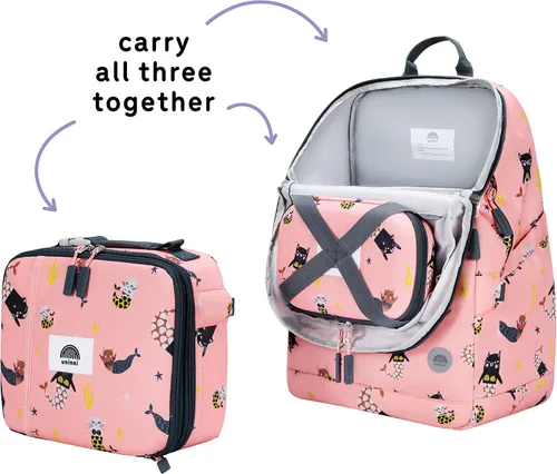 Vista 45 de Juego de mochila para niños de 16 pulgadas con bolsa de almuerzo aislada y estuche para lápices