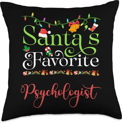 Vista 4 de Santa's Worker Holiday Threads Santas Favorite Psychologist Holiday Top Elf Profession Throw Pillow, 16x16, Multicolor