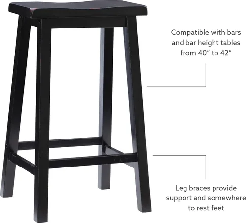 Vista 11 de Powell Furniture Powell Taburete de bar color negro antiguo con arena a través de terracota, taburete de bar de 29 pulgadas de altura del asiento