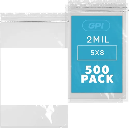 Vista 21 de GPI - Mini bolsas con cremallera de 1 x 1 pulgada, paquete de 100 bolsas de plástico transparente con cierre con cremallera con bloque blanco
