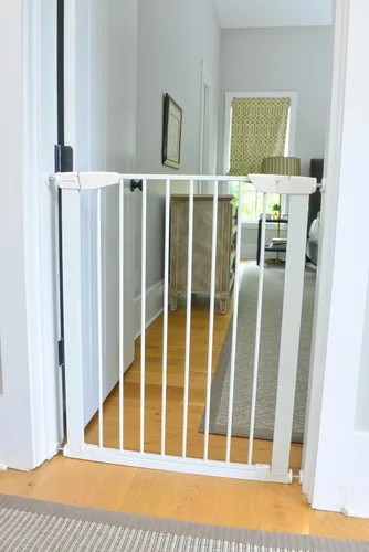Vista 8 de Cardinal Gates XTPPG - Puerta para bebé extra alta montada a presión, puerta ajustable para perros, puerta de seguridad de acero de 36 pulgadas