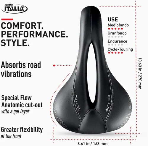 Vista 4 de Selle Italia Sattel Donna Gel Flow TM Damen Aluminium-Streben