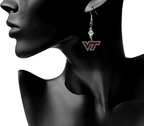 Vista 2 de Siskiyou Sports NCAA - Pendientes colgantes de cristal para mujer