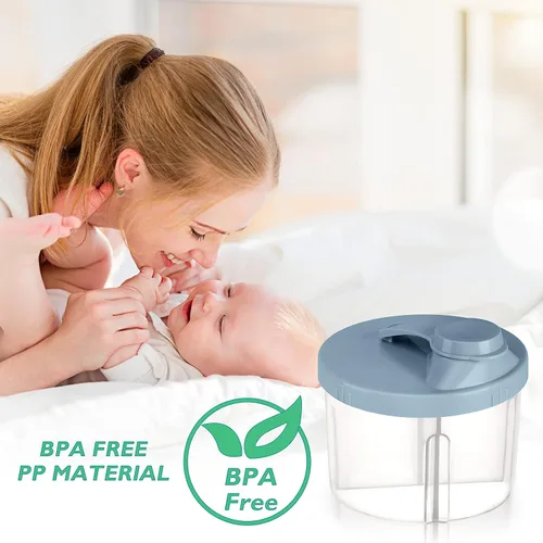 Vista 9 de Accmor - Dosificador de fórmula para bebés para llevar, contenedor giratorio sin derrames de cuatro compartimentos para llevar, contenedor de snacks