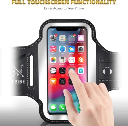 Vista 8 de Tribe - Funda de brazalete resistente al agua para teléfono celular para iPhone 11, 11 Pro, 11 Pro Max, X, Xs, Xs Max, Xr, 8, 7, 6, tamaños Plus