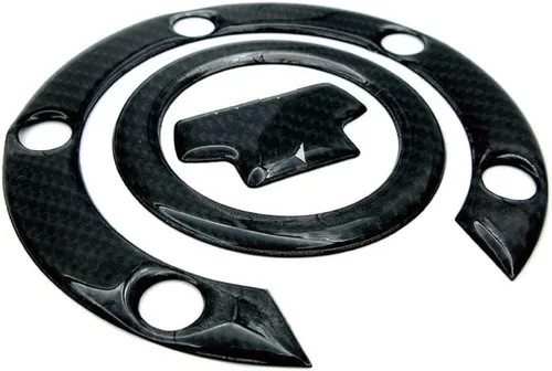 Vista 4 de Almohadillas de tanque de motocicleta de fibra de carbono para tanque de combustible, cubierta de tapa de depósito de combustible, calcomanías