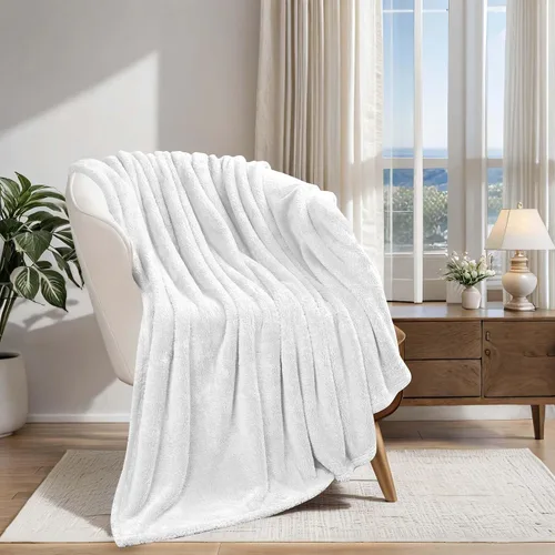 Vista 54 de Superior Manta Clásica de Forro Polar Sólido, Gruesa, Acogedora, Mantas Cálidas, Ropa de Cama y Manta de Sofá de Felpa Suave Aterciopelada, Linda