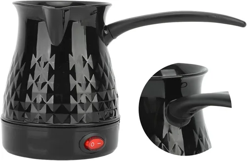 Vista 6 de Cafetera turca, cafetera turca eléctrica de 20.3 fl oz, máquina de café turco ABS y acero inoxidable con mango extraíble como accesorio