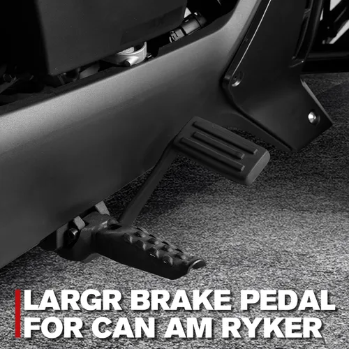 Vista 5 de AUPOWER Pedal de freno más grande para Can Am Ryker 600 900 todos los modelos, reposapiés de freno extendido, accesorios para estribos, color negro
