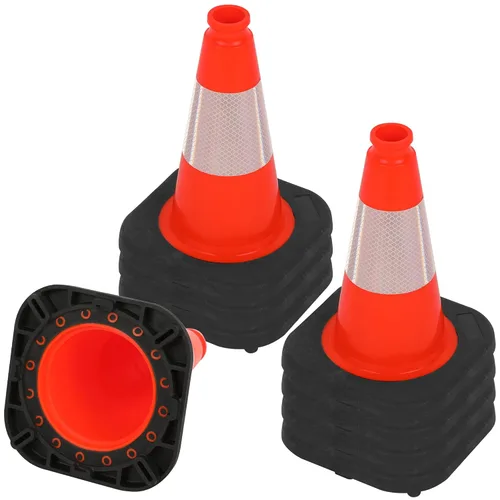 Vista 41 de OrangeStar 6 Pack 36" Conos de seguridad de tráfico, conos de estacionamiento verdes con collar reflectante, conos de construcción con base
