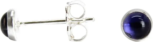 Vista 35 de Aretes de tuerca con piedras preciosas para mujeres y niñas, bisel redondo de 0.157 in de plata esterlina 925