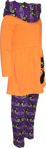 Vista 6 de Unique Baby Disfraz de Halloween de gato negro para niñas con bufanda infinita