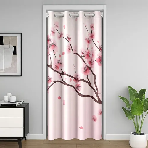 Vista 29 de Erosebridal Cortina de puerta de teñido anudado, cortina opaca bohemia, cortina exótica abstracta en espiral, elegante cortina hippie para puerta