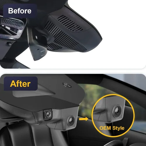 Vista 4 de Fitcamx Cámara de tablero delantera 2K+trasera 1080P para Mercedes-Benz Clase C C300 (HD2-6329) Sedan Coupe Cabriolet 2022-2025, aspecto OEM, video