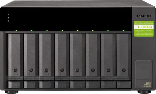 Vista 4 de QNAP TL-D800C Caja de almacenamiento JBOD de escritorio de 8 bahías con conectividad USB 3.2 Gen 2 Tipo-C