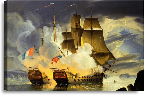 Vista 76 de A&T ARTWORK A Brisk Breeze por Willem van de velde Reproducciones de pintura de velero, impresiones en lienzo giclée para decoración del hogar, 20 x