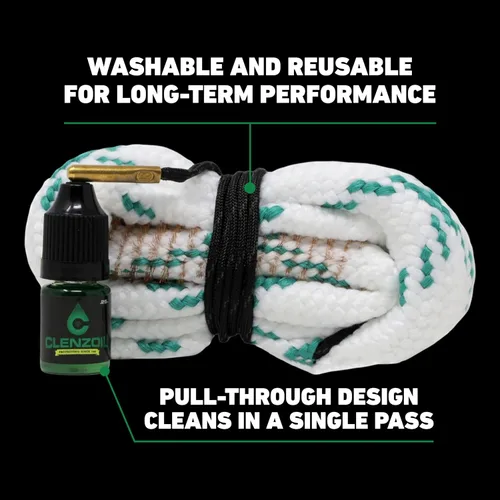 Vista 3 de CLENZOIL Field & Range Cobra Bore Cleaner Gun Barrel Cleaning Tool Brass Brush Embedded in Cotton Bore Rope