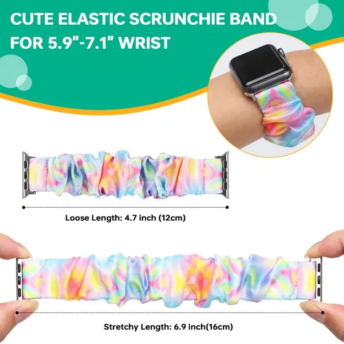 Vista 5 de [Paquete de 3] banda elástica para niños compatible con Apple Watch Band de 1.496 pulgadas, 1.575 pulgadas, 1.614 pulgadas, 1.654 pulgadas, 1.732