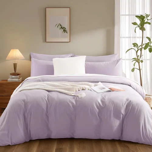 Vista 147 de NEXHOME PRO Funda de edredón Twin XL 100% algodón lavado, transpirable, duradera, texturizada, similar al lino, juego de ropa de cama para el hogar