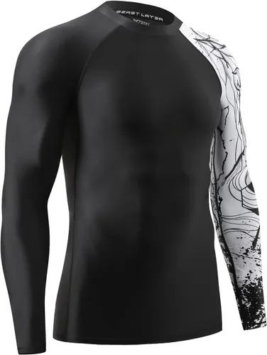 Vista 3 de HUGE SPORTS Serie Wildling Camiseta de protección con protección UV, de secado rápido, con compresión