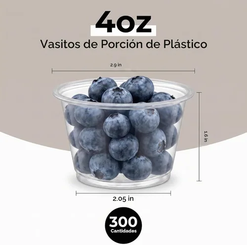Vista 2 de GGOLDMER 300 Pack 4oz Plastic Portion Cups with No Lids, Condiment Cups