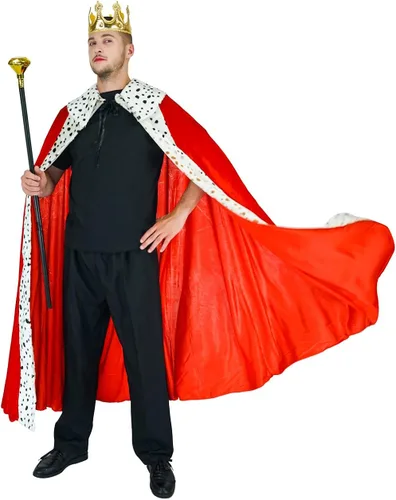 Vista 2 de Disfraz de los reyes de los hombres, talla única, (color rojo, dorado, blanco)